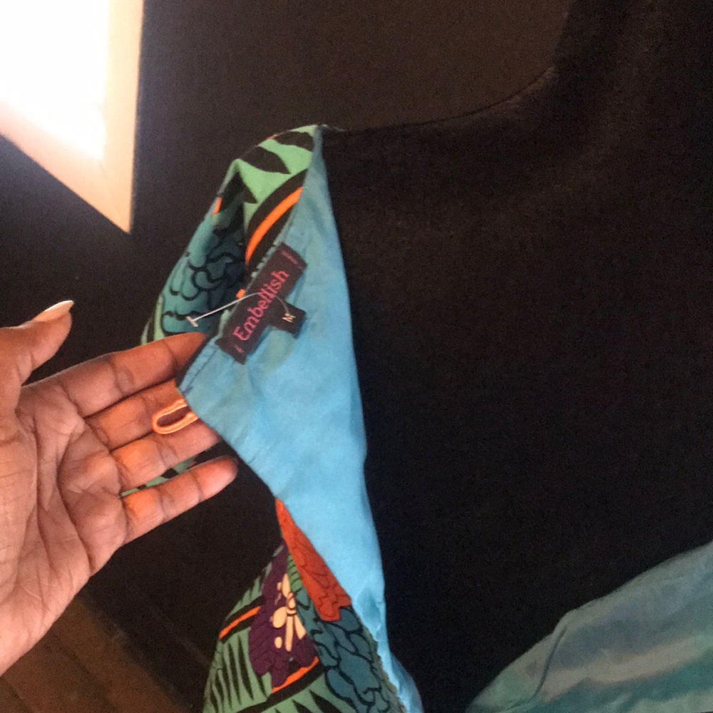 Turquoise African print dress 👗 - Picture 2 of 9